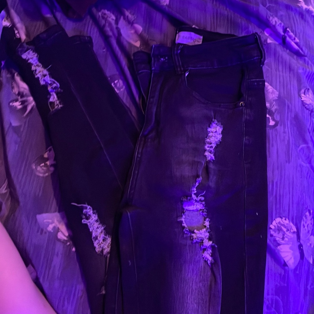 Black ripped jeans